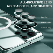 For Samsung Galaxy S22 Ultra 5G Lens Protector MagSafe Double Sided Magnetic Phone Case(Green)
