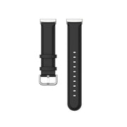 For Fitbit Versa 3 / Sense Genuine Leather Watch Band(Black)