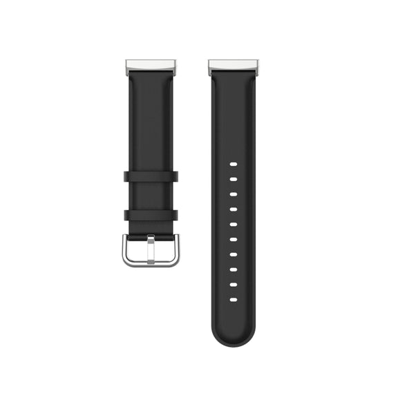 For Fitbit Versa 3 / Sense Genuine Leather Watch Band(Black)