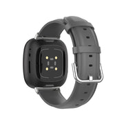 For Fitbit Versa 3 / Sense Genuine Leather Watch Band(Grey)
