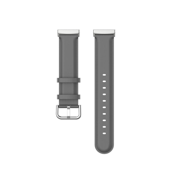 For Fitbit Versa 3 / Sense Genuine Leather Watch Band(Grey)