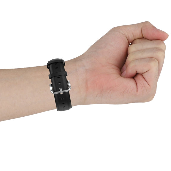 For Fitbit Versa 3 / Sense Genuine Leather Watch Band(Black)