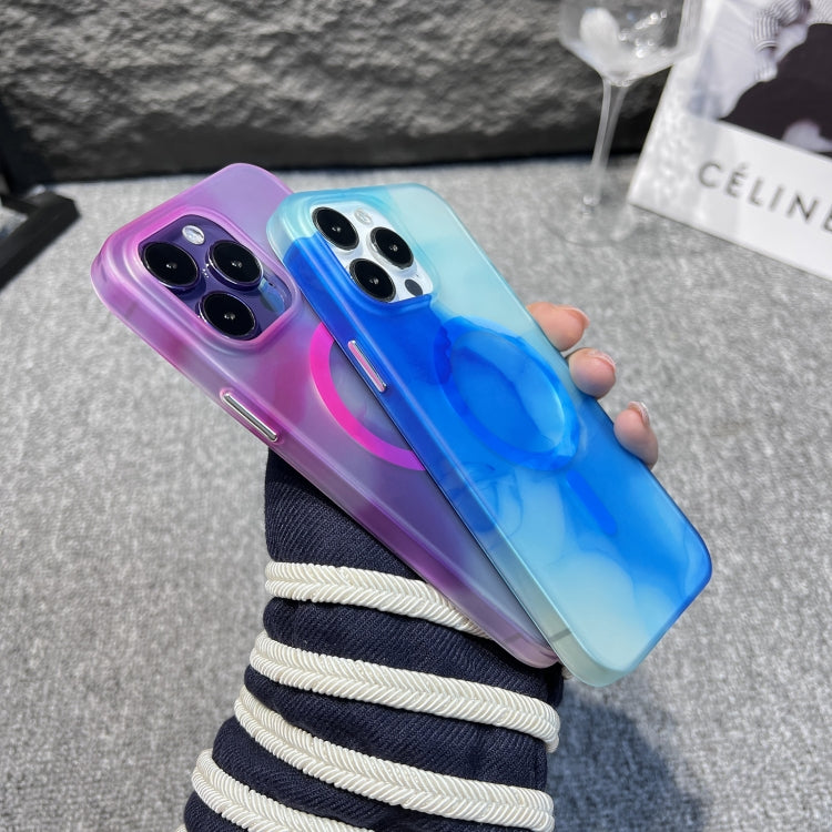 For iPhone 14 Pro Max MagSafe Magnetic Watercolor TPU Phone Case(Purple) - iPhone 14 Pro Max Cases by PMC TechLife | Online Shopping South Africa | PMC TechLife