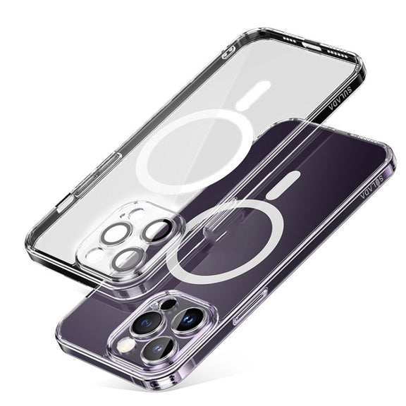 For iPhone 14 Pro SULADA Jingpin Series All-inclusive Lens Electroplated TPU Phone Case(Transparent)