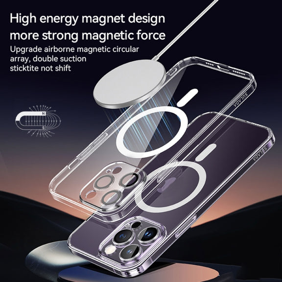 For iPhone 14 Pro SULADA Jingpin Series All-inclusive Lens Electroplated TPU Phone Case(Transparent)