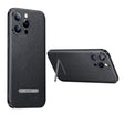 For iPhone 14 Pro SULADA Famous Artisan Series Litchi Leather PC + TPU Phone Case(Black) - iPhone 14 Pro Cases by SULADA | Online Shopping South Africa | PMC TechLife