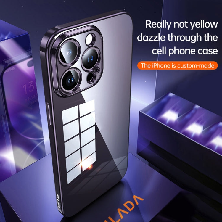 For iPhone 14 Plus SULADA Shine Through Series Plating TPU Transparent Phone Protective Case(Sierra Blue) - iPhone 14 Plus Cases by SULADA | Online Shopping South Africa | PMC TechLife | Buy Now Pay Later Mobicred