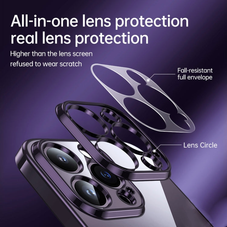 For iPhone 14 Plus SULADA Shine Through Series Plating TPU Transparent Phone Protective Case(Dark Purple) - iPhone 14 Plus Cases by SULADA | Online Shopping South Africa | PMC TechLife | Buy Now Pay Later Mobicred