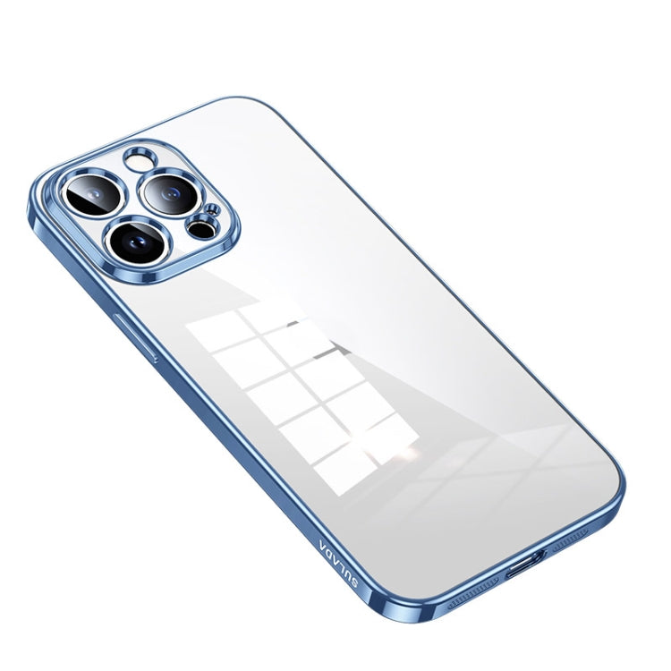 For iPhone 14 Pro SULADA Shine Through Series Plating TPU Transparent Phone Protective Case(Sierra Blue) - iPhone 14 Pro Cases by SULADA | Online Shopping South Africa | PMC TechLife