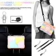 For iPad 2025 / 2022 360 Rotation PC+Silicone Tablet Case(Colorful Rose Gold)