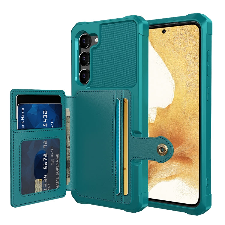 For Samsung Galaxy S23 5G Magnetic Wallet Card Bag Leather Phone Case(Cyan) - free shipping - PMC TechLife - Order now!