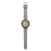 For Realme Watch 3/Amazfit GTR4/4 Pro Universal Grooved Genuine Leather Watch Band(Grey)