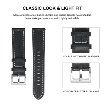 For Realme Watch 3/Amazfit GTR4/4 Pro Universal Grooved Genuine Leather Watch Band(Purple) - free shipping - PMC Jewellery - Order now!