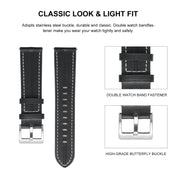 For Realme Watch 3/Amazfit GTR4/4 Pro Universal Grooved Genuine Leather Watch Band(Purple)