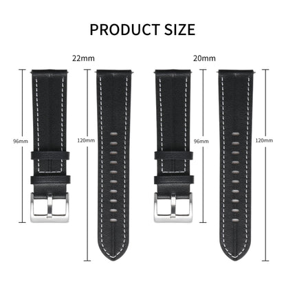 For Realme Watch 3/Amazfit GTR4/4 Pro Universal Grooved Genuine Leather Watch Band(Purple) - free shipping - PMC Jewellery - Order now!