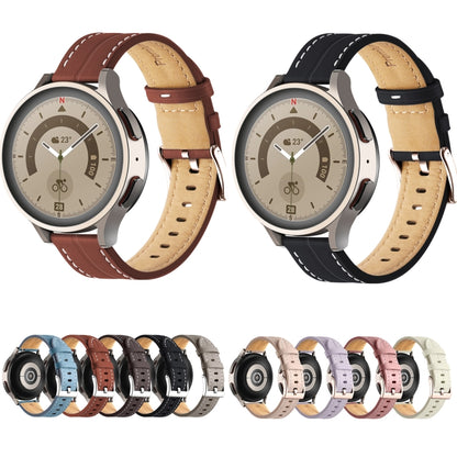 For Realme Watch 3/Amazfit GTR4/4 Pro Universal Grooved Genuine Leather Watch Band(Purple) - free shipping - PMC Jewellery - Order now!