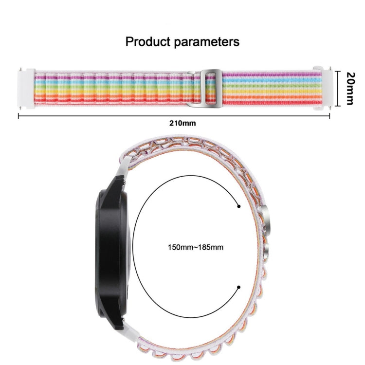 For Realme Watch 3/Amazfit GTR4/4 Pro Universal Nylon Watch Band(Rainbow)
