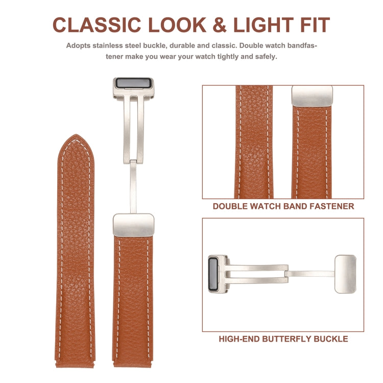 For Realme Watch 3/Amazfit GTR4/4 Pro Universal Folding Buckle Genuine Leather Watch Band(Black) - free shipping - PMC TechLife - Order now!