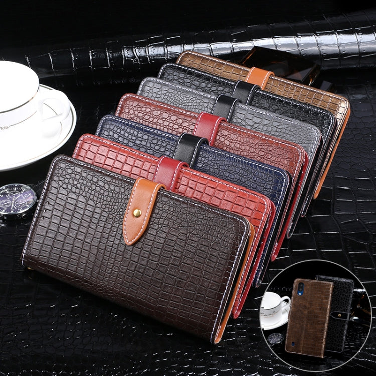 For ZTE Blade A5 2020 idewei Crocodile Texture Horizontal Flip Leather Case with Holder & Card Slots & Wallet(Dark Blue)