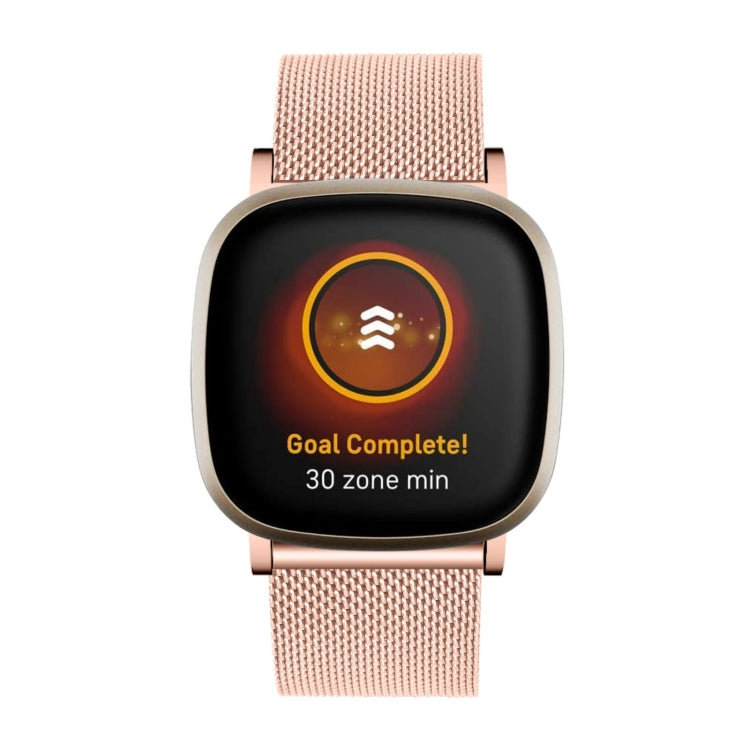 For Fitbit Versa 3 / Sense Milan Buckle Metal Watch Band(Rose Gold)
