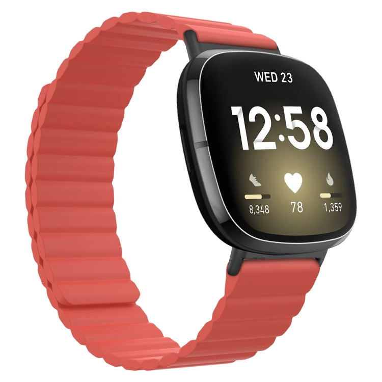 For Fitbit Versa 4 / Sense 2 Universal Magnetic Silicone Watch Band(Red) - free shipping - PMC TechLife - Order now!