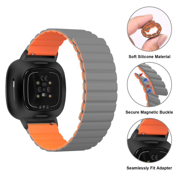 For Fitbit Versa 4 / Sense 2 Universal Magnetic Silicone Watch Band(Red)