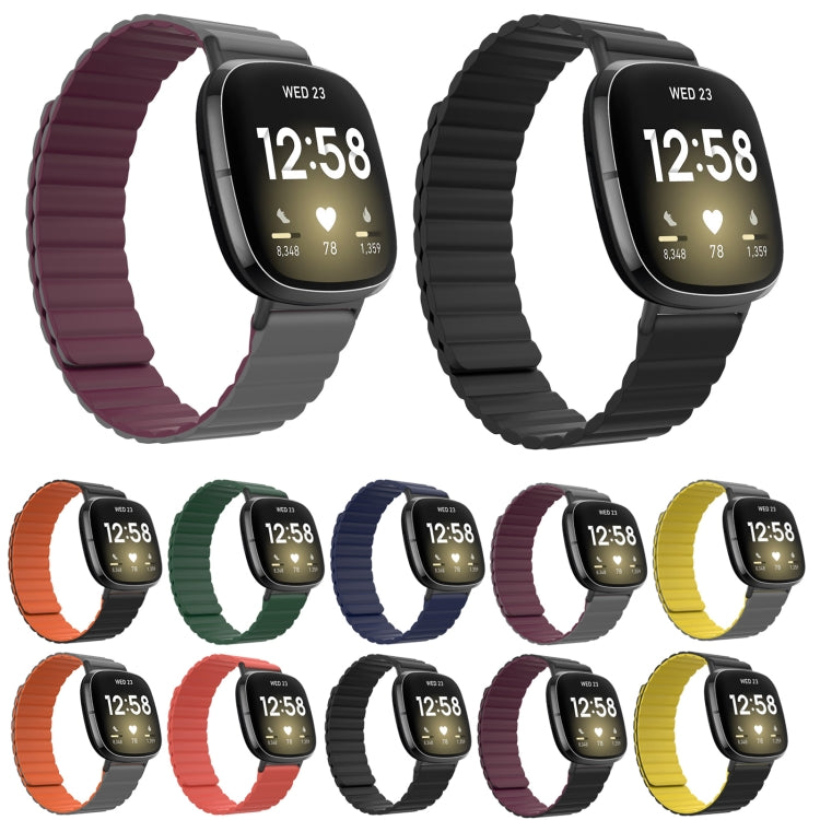 For Fitbit Versa 4 / Sense 2 Universal Magnetic Silicone Watch Band(Red)