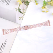 For Fitbit Versa 3 / Sense Universal Rhombus Resin Watch Band(Pink Flower)