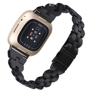 For Fitbit Versa 3 / Sense Universal Rhombus Resin Watch Band(Black)