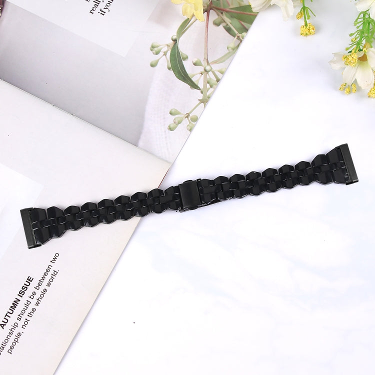 For Fitbit Versa 3 / Sense Universal Rhombus Resin Watch Band(Black)