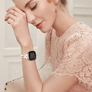 For Fitbit Versa 3 / Sense Universal Rhombus Resin Watch Band(Nougat)