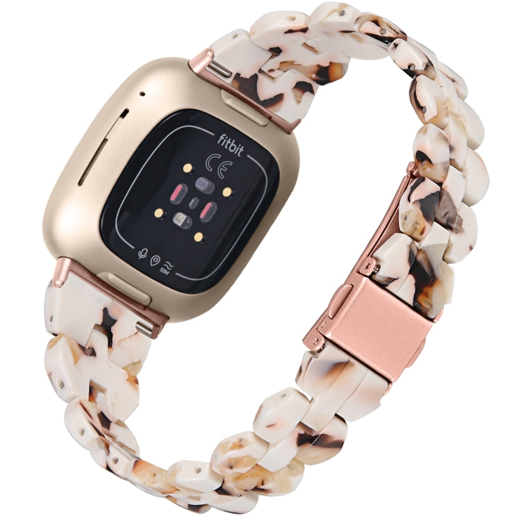 For Fitbit Versa 4 / Sense 2 Universal Rhombus Resin Watch Band(Nougat)