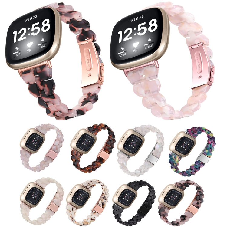 For Fitbit Versa 4 / Sense 2 Universal Rhombus Resin Watch Band(Nougat)