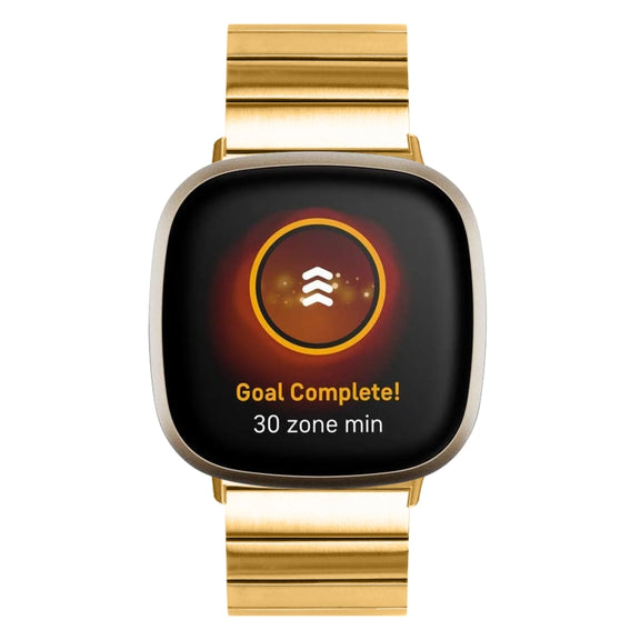 For Fitbit Versa 3 / Sense Universal Butterfly Buckle Metal Watch Band(Gold)