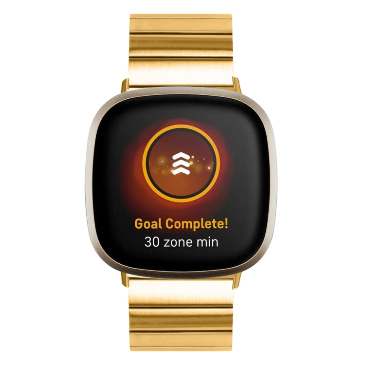For Fitbit Versa 3 / Sense Universal Butterfly Buckle Metal Watch Band(Gold)
