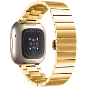 For Fitbit Versa 3 / Sense Universal Butterfly Buckle Metal Watch Band(Gold)