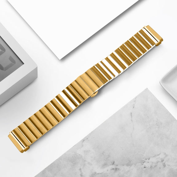 For Fitbit Versa 3 / Sense Universal Butterfly Buckle Metal Watch Band(Gold)