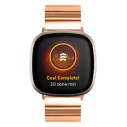 For Fitbit Versa 4 / Sense 2 Universal Butterfly Buckle Metal Watch Band(Rose Gold)