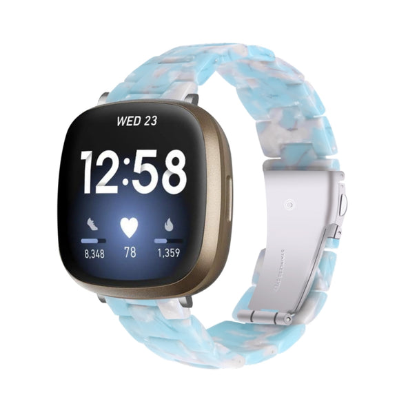 For Fitbit Versa 3 / Sense Universal Resin Watch Band(Sky Blue)