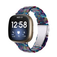 For Fitbit Versa 3 / Sense Universal Resin Watch Band(Purple Green Flower) - free shipping - PMC TechLife - Order now!