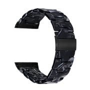 For Fitbit Versa 3 / Sense Universal Resin Watch Band(Black Flower)