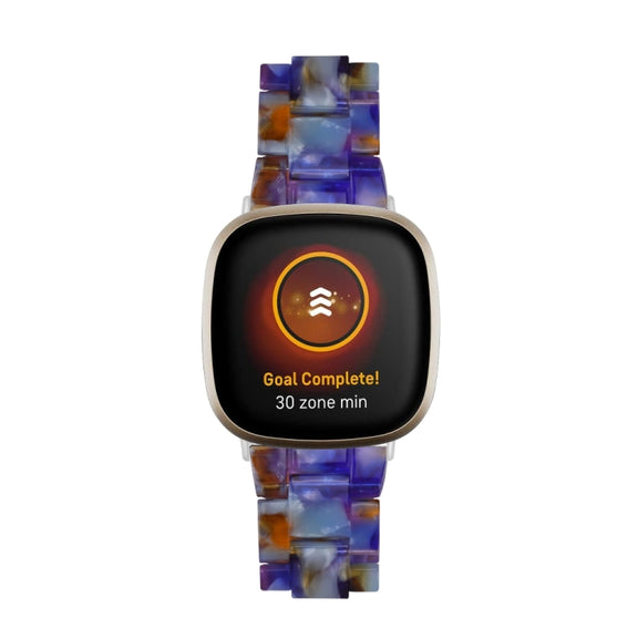 For Fitbit Versa 3 / Sense Universal Resin Watch Band(Blue Ocean)