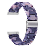 For Fitbit Versa 3 / Sense Universal Resin Watch Band(Dark Black Pink)