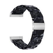 For Fitbit Versa 3 / Sense Universal Resin Watch Band(Shiny Black)
