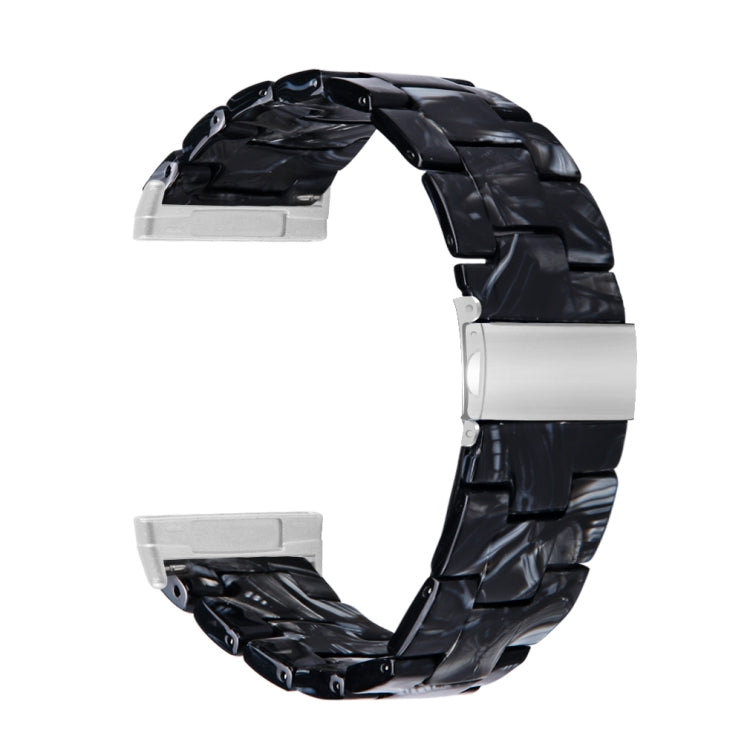 For Fitbit Versa 3 / Sense Universal Resin Watch Band(Shiny Black)