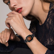For Fitbit Versa 3 / Sense Universal Resin Watch Band(Shiny Black)