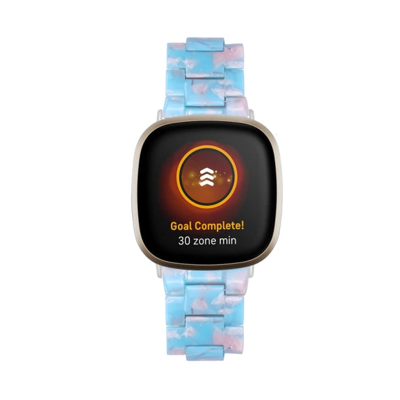For Fitbit Versa 4 / Sense 2 Universal Resin Watch Band(Sky Blue)
