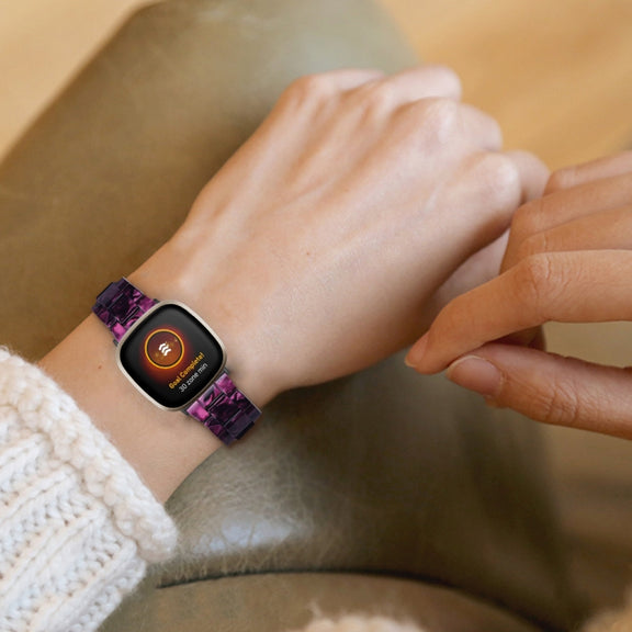 For Fitbit Versa 4 / Sense 2 Universal Resin Watch Band(Purple Light)
