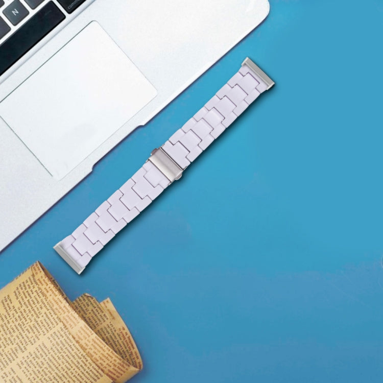 For Fitbit Versa 4 / Sense 2 Universal Resin Watch Band(White)