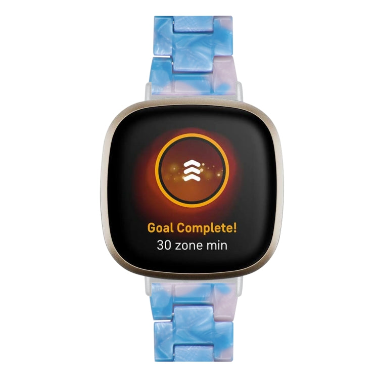 For Fitbit Versa 4 / Sense 2 Universal Resin Watch Band(Blue Pink)